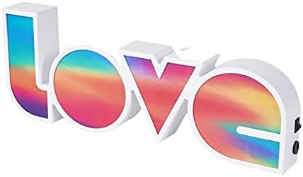 LOVE - Lámpara LED colorida de noche tecnicolor con enchufe USB, lámpara de estado de ánimo para dormitorio de niños y niñas, vibraciones tranquilas