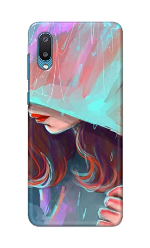 Image of PRINTFIDAA Pretty Woman Under The Umbrella Painting Printed Designer Hard Case for Samsung Galaxy M02, Samsung A02 Back Cover -(e) RPM1007