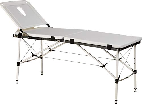 Lit esthétique pliable léger table de massage pliante blanche aluminium