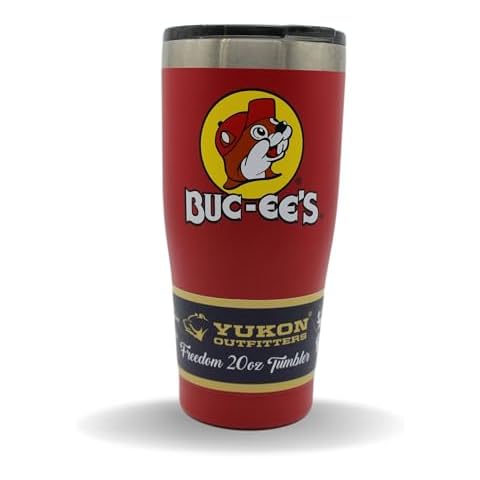 Buc-ee's Red Stainless Steel Tumbler With Bucky the Beaver, Double Wall Vacuum Insulated, 20 Ounces Cover