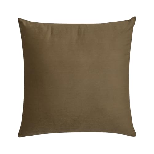 Image of Wakefit Designer Cushion Cover | 16x16 inch | Velvet Foil Print Fabric | Machine Washable | Pack of 1 | Twinkel Gold | Brown Fabric & Golden Print