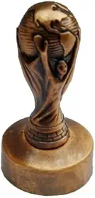 Apontador Decorativo Vintage Troféu Copa do Mundo, Miniatura em Bronze, Colecionável