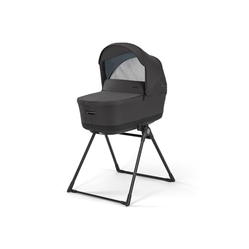 Image of Inglesina Electa Bassinet + Stand, Upper Black 2024 - Spacious Bassinet for Babies Up to 6 Months - Approved for Overnight Sleep - Compatible with Electa Stroller - BPA Free