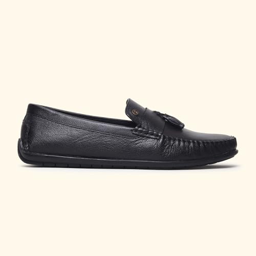 Image of YOHO Loafers for Men | Leather Slip-On Loafers | Stylish, Flexible Shoes with Footpharma Footbed | Comfortable Party, Office & Casual Footwear | Lofos 007