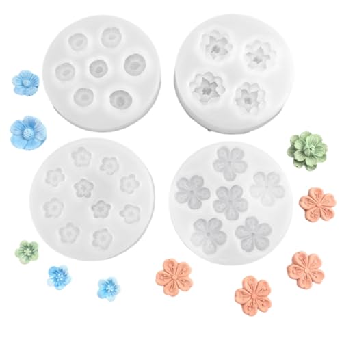 27 pcs Molde silicona flores, moldes velas silicona, moldes silicona moldes fundicion, 3D rosa mini flor moldes velas para jabon chocolate aromaterapia DIY decora