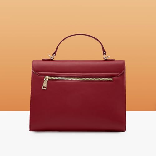 Image of Caprese Cheryl Satchel Bag, Large | Stylish Quilted Handbag for Women with Multiple Compartments & Adjustable & Detachable Sling Strap | Secure Zip Closure| Perfect for Casual & Daily Essentials