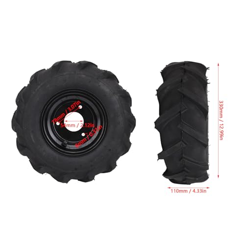 Kit di Pneumatici Go-Kart 13x5.00-6 pieni, per trattorini da Giardino con Cerchi da 6 Pollici, Adatti Anche per ATV, Go-Kart e Mini-Moto. Spediti sgonfi.