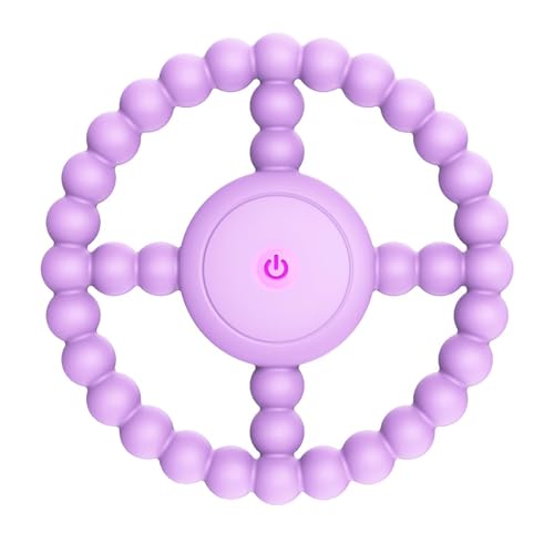 MOXYOY Anneau de Dentition Vibrant Sensoriel, Jouet à Mâcher Vibrant pour Bébés 0-24 Mois, Facile à Saisir, Apaisant pour Gencives Sensibles (violet)