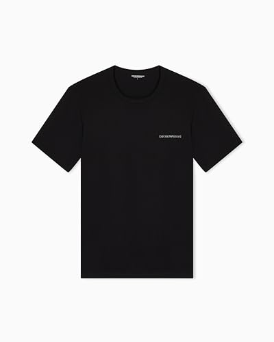 Herren T-Shirt aus Reiner Baumwolle, Rundhalsausschnitt, Schwarz, Größe S – Ansicht 2