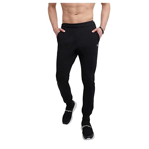 Champion mens Everyday Cotton Jogger athletic track pants, Black, Large US