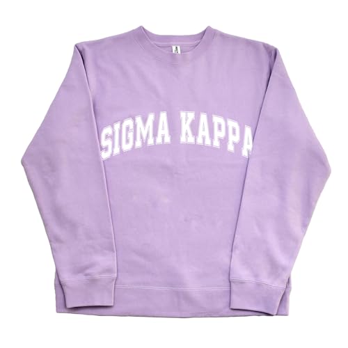Sigma Kappa Sweatshirt - Fleece Crewneck Sweatshirt, With Varsity Greek Letters Design
