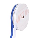 VATIN Royal Blue & White 2 Rolls Double Faced Satin Ribbon 3/8' Wide X 10 Yards Each, Total 20 Yards Silk Ribbons for Gift Wrapping Baby Shower Bridal Flower Bouquet Wedding Decor