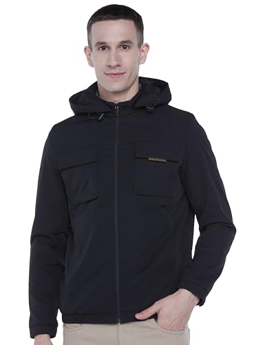 Image of Qube By Fort Collins Men's Regular Fit Lightweight Winter Jacket - Textured Fabric, Warm & Stylish Outerwear