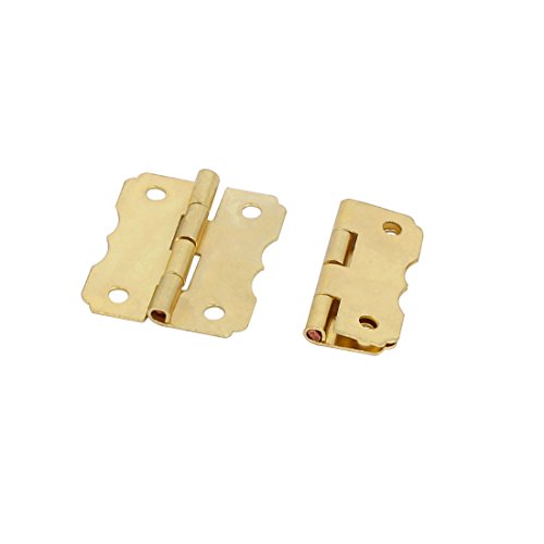 Sourcingmap Cosmetic Box Wooden Case Metal Hinges Gold Tone 30mm Length 50pcs - Image 2