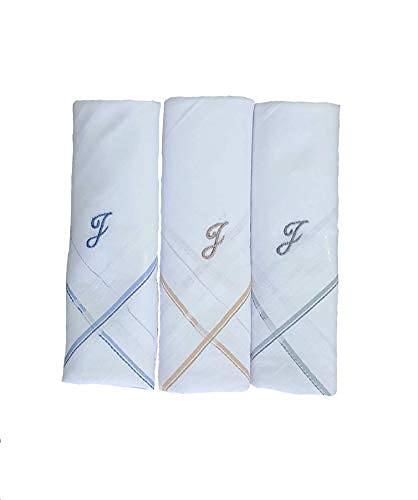 Image of GOLU MOLU Cotton White Formal Handkerchief Pack Of 6 | Office Travel Daily Use | Custom Initial Design | Free Size | Cotton Fabric | Customised N95 Mask Included