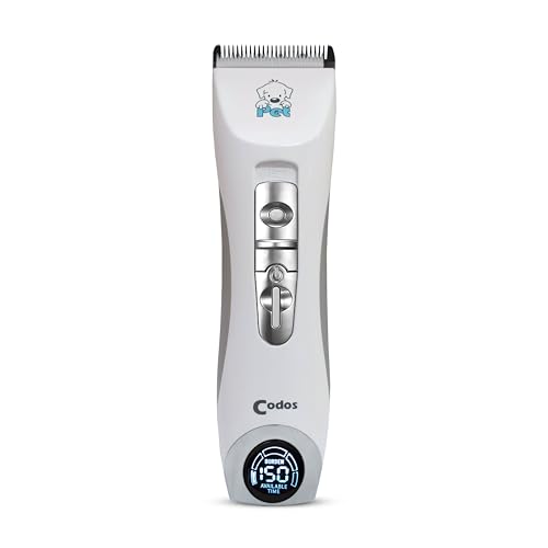 Image of GLUCKLICH Unisex Codos CP-9600 Professional Dog Hair Trimmer Low Noise Rechargeable Cordless Electric Quiet Waterproof Hair Clippers Set for Dogs Cats & Other Pets, White