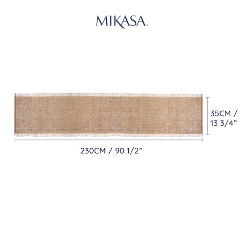 Chemin de table en jute Mikasa beige 230x33cm couverture table repas décontracté - 3