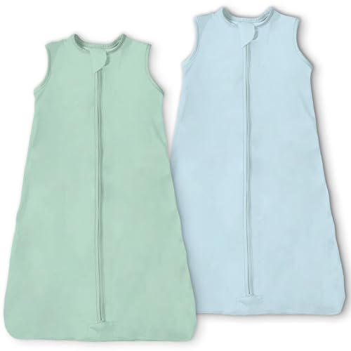 Image of Toddler Sleep Sacks 2T-3T-4T, 0.5 TOG Light Summer Wearable Blankets, Extra Long XL Sleeping Bags, 2 Pack