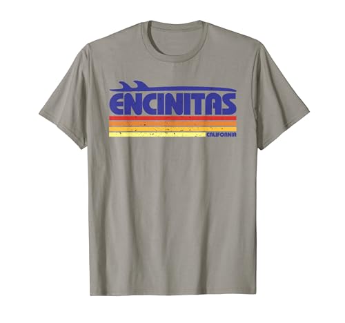 Encinitas California USA - Paraíso Surf Retro Camiseta