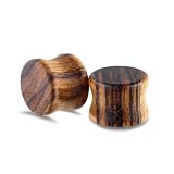 Bcughia 1 par de dilatadores de túnel de madera para orejas, tapones y túneles para hombre, aretes de madera con doble acampanado, 0G(8mm), Madera, Sin piedra preciosa