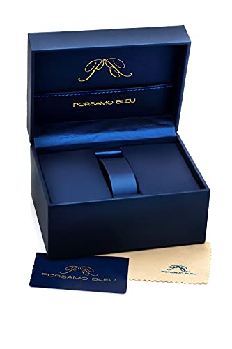 Porsamo Bleu Luxury Alexis Stainless Steel Multifunction Women's Watch; Two Tone & Blue 922Cals #TOP3
