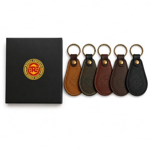Image of Leather Strap Keychain, Embossed Logo Design, Durable Premium Key Ring for Bike Lovers & Gift Use