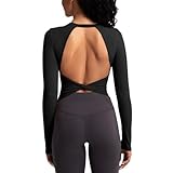 Women's Workout Athletic Shirts Sexy Open Back Sports Bra Tank Top Casual Tight T Shirts with Built in Bra