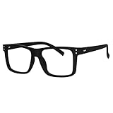 Eyekepper Oversize Reading Glasses Square Large Frame Readers for Men and Women - Black +1.25