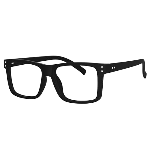 Eyekepper Oversized Reading Glasses Square Large Frame Readers for Men and Women - Black +1.50