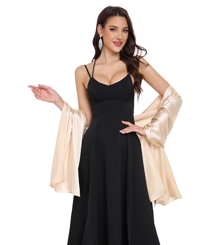 Shawls and Wraps for Evening Dresses Satin Shawl Wraps for Women Wedding Formal Shawl3