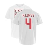 Tutiinca Cape Verde 2026 Soccer R.Lopes 4 Jersey-Style Youth Unisex T-Shirt (White, Youth Small)