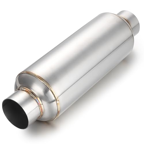 A-KARCK 2.25" Inlet Exhaust Resonator, Muffler Resonator 2.25" Inlet 2.25" Outlet 14'' Overall Length Stainless Steel