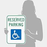 Sigo Signs Handicap tabliczka parkingowa z obrazem wózka inwalidzkiego -Bund 12 x18 aluminium 3M EGP Prismatic Engineer Grade Reflective Handicap tabliczka parkingowa