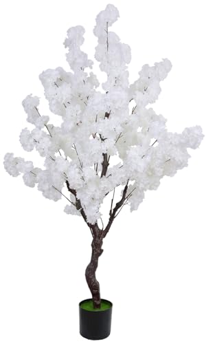 Artificial Cherry Blossom Tree 5.3ft, Faux Cherry Blossom Tree Fake White Cherry Tree for Wedding...