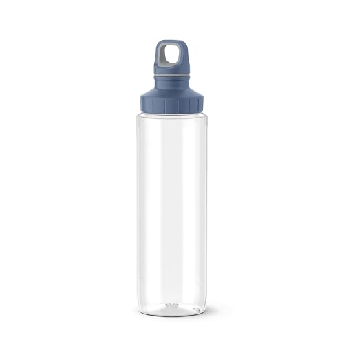 Emsa Drink2Go Eco Trinkflasche 0 7 Liter wiederverwendbar auslaufsicher ISCC-zertifiziertes Tritan renew Öko-Design Schraubdeckel Spülmaschinengeeignet Blau N3033500