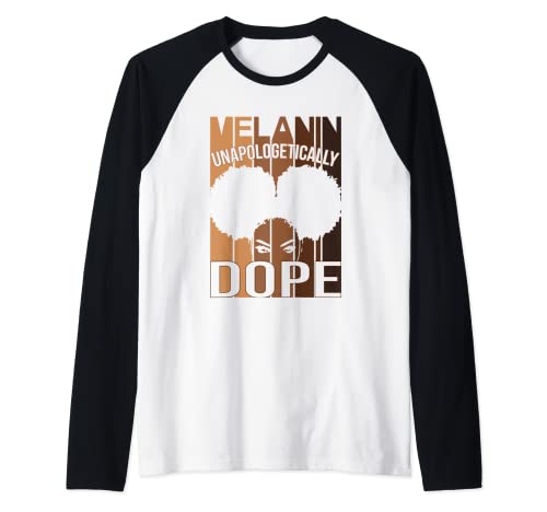 Melanina Unapologetically Dope Afro Black Educated Regina Regalo Maglia con Maniche Raglan