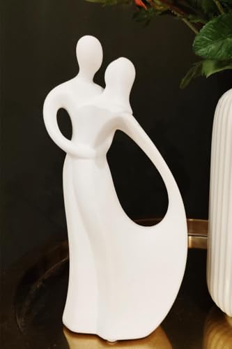 Estatua de pareja blanca de cerámica para decoración