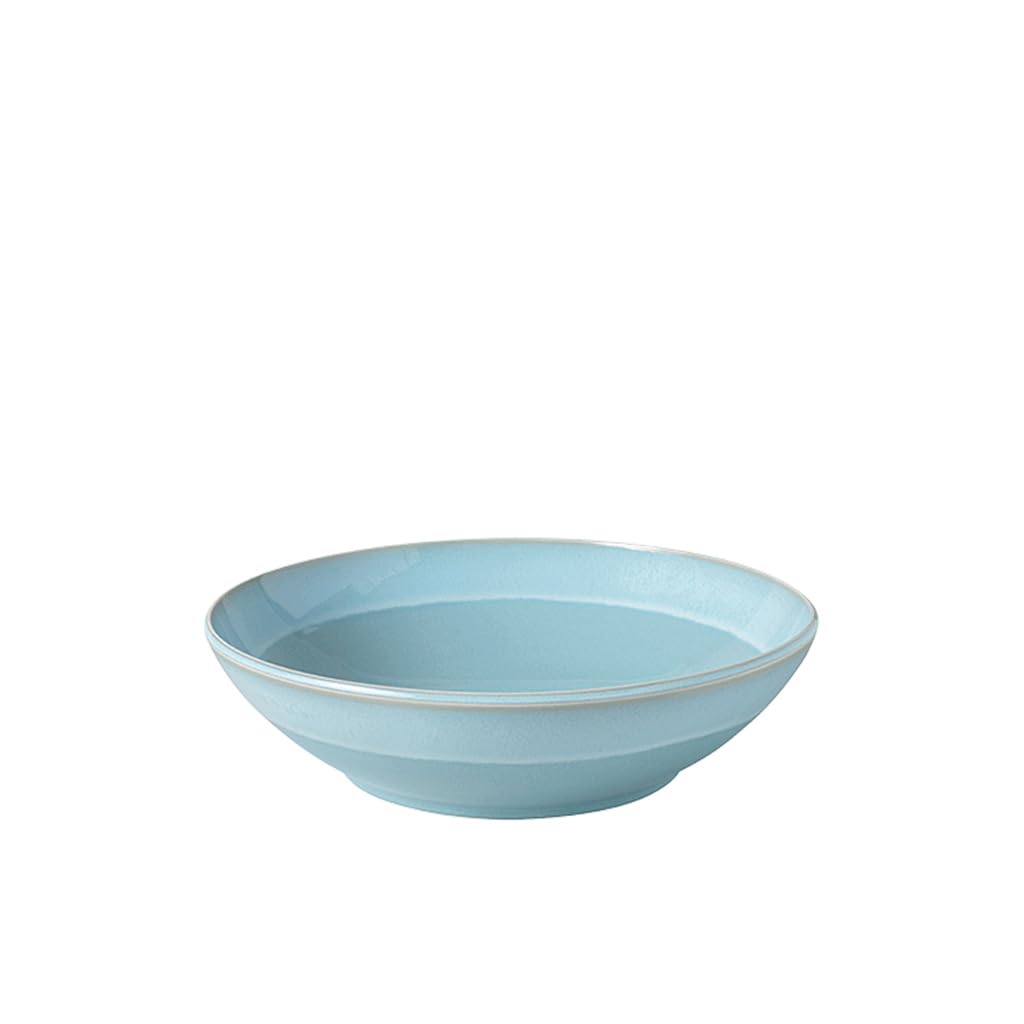 Like. by Villeroy & Boch – Perlemor Aqua Bowl, Dimensions: Approx. 26 × 26 × 7 cm, Blue, Dishwasher-Safe & Microwave-Safe, Pottery-Look Effect Glaze, Premium Porcelain Bowl