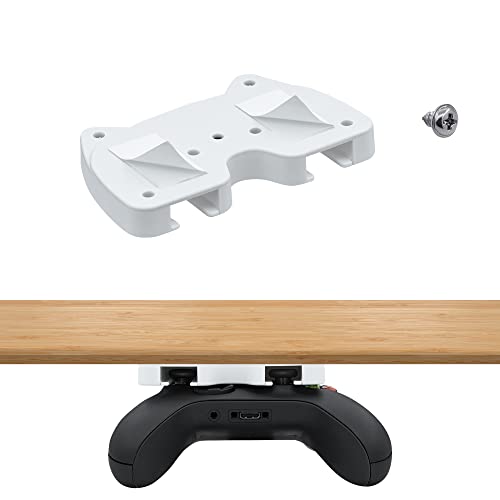 Tolesum Soporte para el Mando Xbox Bajo el Escritorio para Xbox One, Xbox Series X y S, Xbox 360 y Switch Pro, Soporte de Mesa para el Mando de Juego con Cinta Adhesiva Fuerte- Blanco