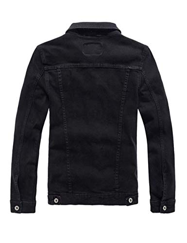 Men`s Classic Slim Fit Motorcycle Denim Jacket Coat2