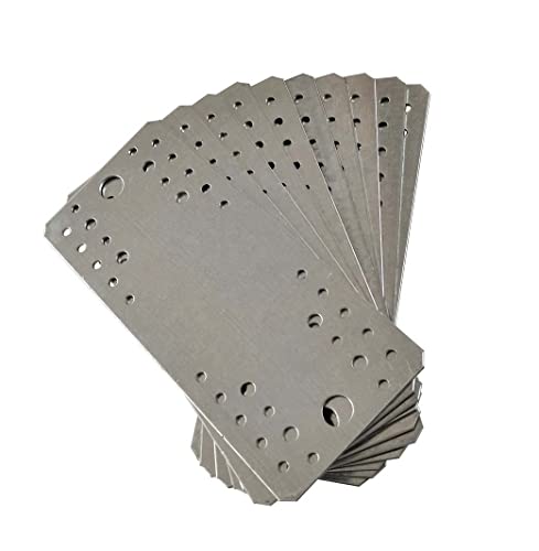 OMIdeas Placa de conexión plana de 210 x 90 x 2 cm, robusta, galvanizada en plata Cover