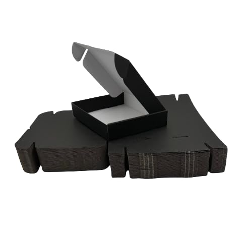 iDEALS UK PACKAGING LTD Gift box Cardboard Folding Lid Postal Boxes for generic use, gift boxes for presents 236 x 196 x 47mm (9.3'' x 7.7'' x 1.9'') Small Parcel - Pack of 10 (Black)