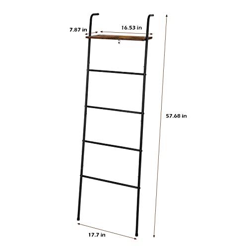 5 Tier Blanket Ladder with Storage Shelf