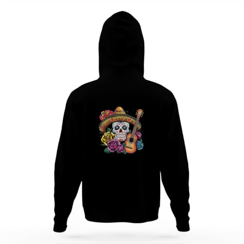 Retro Cinco De Mayo Mexican Skull Hoodies for Teen Girls Boys Lightweight Kangaroo Pocket Sweatshirt4