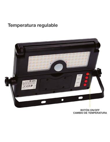 Cela Faretto LED solare con sensore di movimento e crepuscolare 6W 3000-4000 - 6000K IP54 Nero