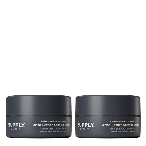 SUPPLY 2-Pack Sandalwood & Cedar Ultra Lather Shaving Cream