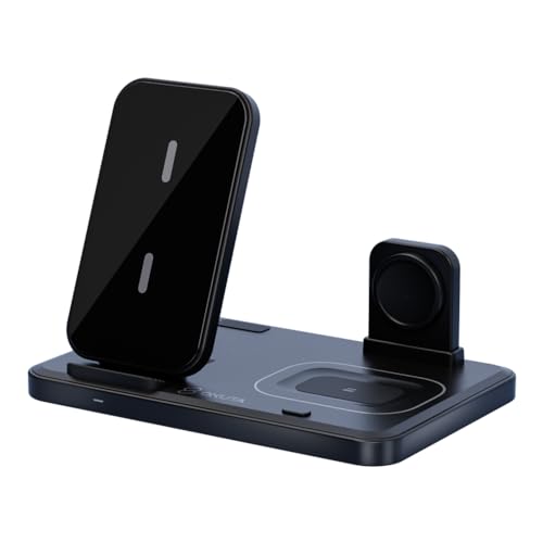 CX[d 3in1 PSEF 18W Qi}[d ܂ RpNg [d X^h [d magsafeΉ Airpods 3/2/AirPodsPro1/2/iWatch iphone [d 4in1 (ubN)