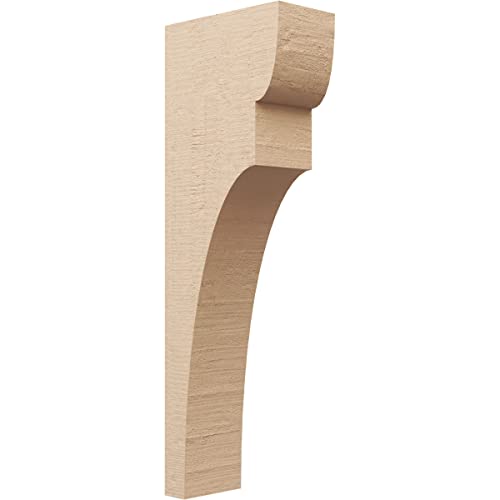 6"W x 12"D x 36"H Thin Yorktown Rough Cedar Woodgrain TimberThane Corbel, Primed Tan