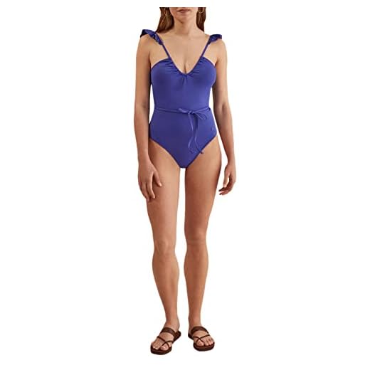 Women'secret Bañador Reductor, Estampado Azul, M para Mujer