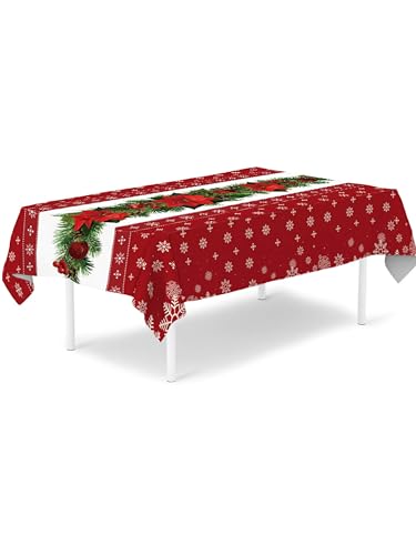 DAMAS DESIGN Weihnachtstischdecke180x140 Wasserdicht & Abwaschbar...